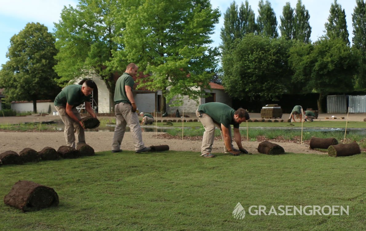 Zelf graszoden leggen van en Groen